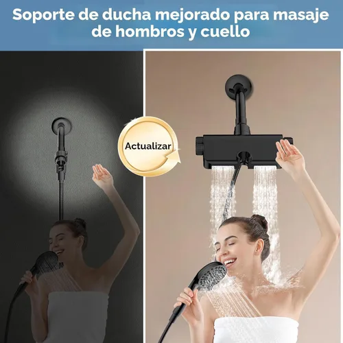 Miniatura 3 de MakeFit - Cabezal con filtro para ducha y cabezal de mano extraíble, sistema dual spa 2 en 1 con cabezal masajeador de alta presión, 10 modos, modo