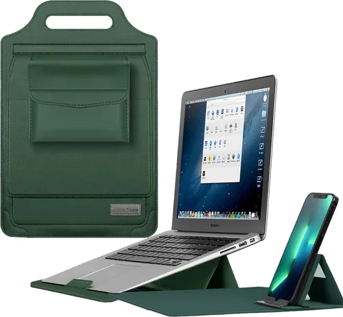 Miniatura 8 de IVY Fundas portátiles para portátiles de 13 y 14 pulgadas con bolso Soporte para computadora portátil Soporte para teléfono Bolsa de almacenamiento
