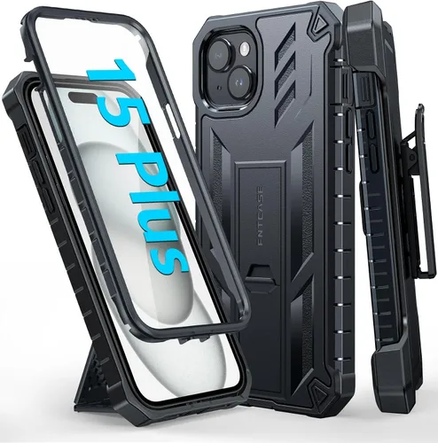 Miniatura 9 de FNTCASE Funda para iPhone 15 Plus: para iPhone 14 Plus, funda resistente de grado militar para teléfono celular con soporte, protección de TPU a