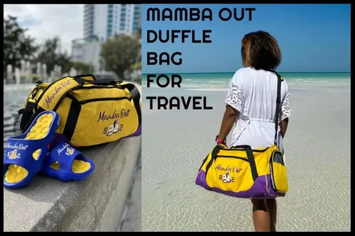 Miniatura 8 de Bolsa de lona Kobe para viajar. Bolsas de gimnasio deportivas para hombres, bolsa de transporte para viajes. Bolsa de lona amarilla de los Lakers