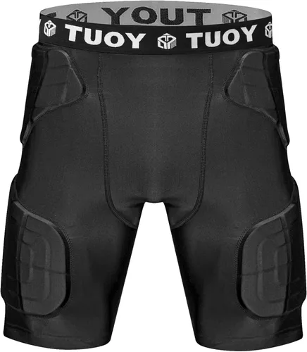 Miniatura 10 de Faja de fútbol acolchada para hombre, 5 almohadillas, almohadillas de fútbol integradas con protector de muslos para fútbol y béisbol