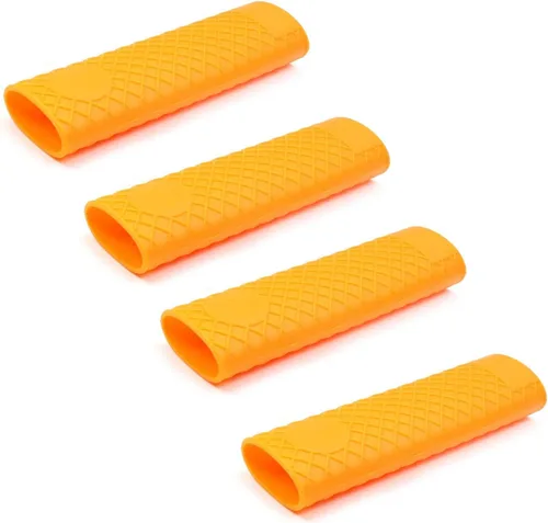 Miniatura 18 de Bettomshin 3 soportes de silicona para mango caliente, 6.102 in/6.1 pulgadas, funda antideslizante de silicona para ollas, resistente al calor, Negro