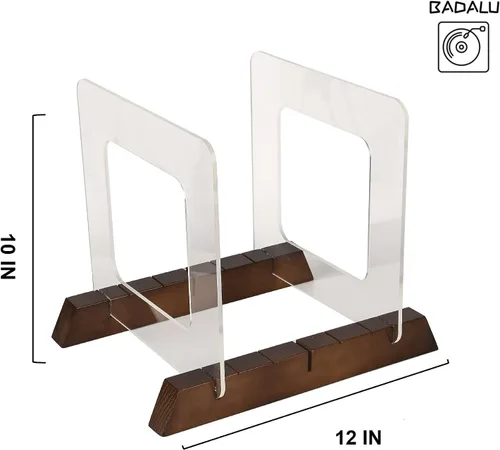 Miniatura 4 de BADALU Soporte de almacenamiento de discos de vinilo extraíble con diseño de ranura profunda antideslizante, almacena y sostiene hasta 60 álbumes