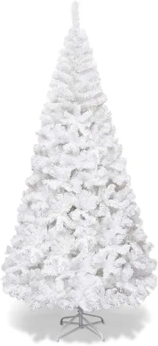 Miniatura 21 de Goplus Árbol de Navidad negro sin luz de 7.5 pies, árbol de Halloween artificial con 1258 puntas de rama, soporte de metal, árbol completo