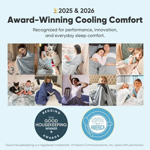 Miniatura 2 de Elegear - Edredón refrescante Queen que absorbe el calor corporal para mantenerse fresco, cobija refrigerante para personas que duermen con calor
