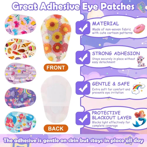 Miniatura 4 de Sublaga 90 parches de ojos para niños, 15 estilos de parches para los ojos de los niños, parche de ojos para niños pequeños con ojo perezoso