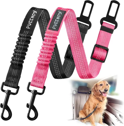 2 paquetes de cinturón de seguridad para perro ajustable para cinturón de seguridad de coche para vehículo, cinturón de seguridad de nailon para