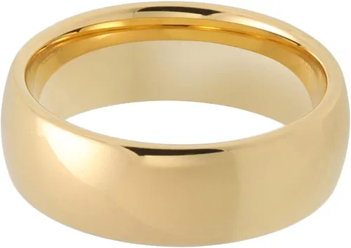 Miniatura 2 de TUTISS Anillos de tungsteno dorados de 0.157in, 0.236in, 0.315in, 0.394in, anillos de boda para hombres y mujeres, anillos de compromiso abovedados