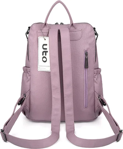 Miniatura 7 de UTO Mochila de cuero vegano para mujer, diseño de moda, convertible con borla, para viajes, con borla