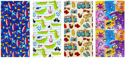 Miniatura 17 de Toalla de playa para niños, manta de rizo de terciopelo, 100% algodón, súper suave, absorbente, 25.5 x 51 pulgadas, para baño, natación, deportes