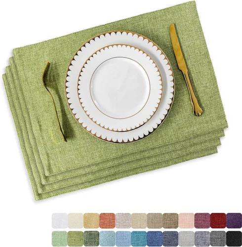 Miniatura 41 de Juego de 6 manteles individuales resistentes al calor para mesa de comedor y cocina de Home Brilliant, manteles individuales para mesa de comedor
