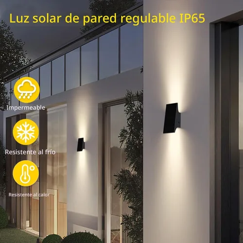 Miniatura 2 de SOTTLOT Luces Solares para Exteriores, 700LM 3000K Luces Solares de Pared para Exteriores Arriba y Abajo, Luces Solares de Aplique Atenuables, Luces
