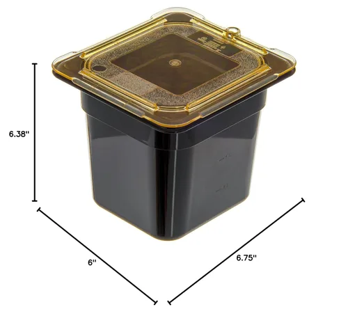 Miniatura 8 de Carlisle FoodService Products Bandeja de alimentos de alta temperatura, contenedor de almacenamiento de alimentos de tamaño 1/6 para servir