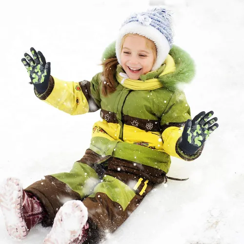 Miniatura 4 de Syhood 6 pares de guantes elásticos de invierno para niños, guantes de camuflaje con dedos completos para niños de 5 a 8 años