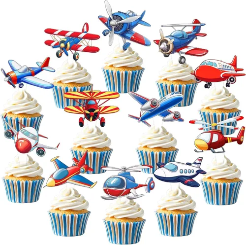 Miniatura 20 de 48 piezas de decoraciones de cumpleaños para camiones de bomberos, decoración de cumpleaños de bomberos, decoración de cupcakes para camiones