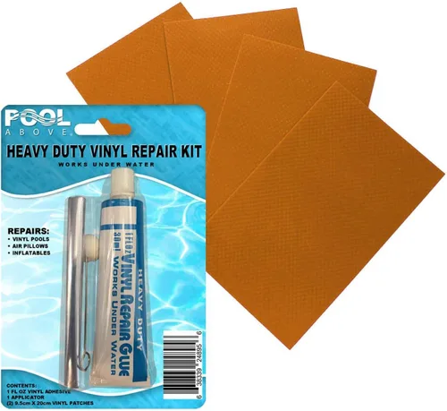 Miniatura 18 de Kit de parches de reparación de vinilo resistente Pegamento adhesivo de cemento de vinilo y parches de colores para inflables, barcos, balsas