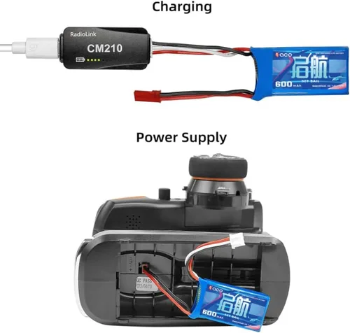 Miniatura 4 de Radiolink Gensace - Batería LiPo de 7.4 V 2S 15C 600 mAh JST 2 pines conector recarga polímero de litio para RC A560/SU27/D460 Airplane/RC4GS