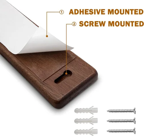 Miniatura 3 de HOSHANHO Tira magnética para cuchillos, poderosas tiras magnéticas de madera de acacia, soporte magnético para cuchillos para pared, 10 pulgadas