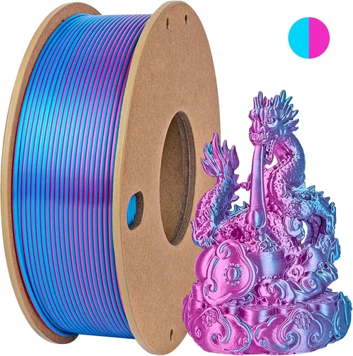 Miniatura 49 de Filamento de seda PLA para impresora 3D Filamento de seda PLA de triple color 1.75mm Filamento para impresión 3D Compatible con la mayoría de Tri