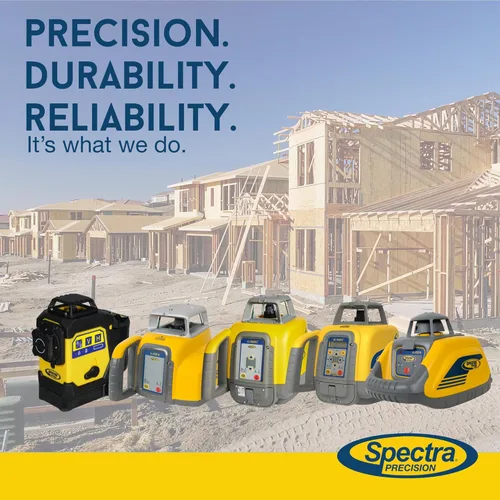 Miniatura 8 de Spectra Precision LL100N Nivel láser, láser autonivelante con receptor HR320, abrazadera de varilla C59, baterías alcalinas, estuche de transporte