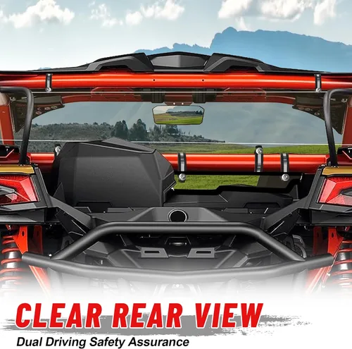 Miniatura 7 de StarknightMT X3 - Parabrisas trasero para ventana trasera compatible con Can Am Maverick X3 y Max 2017-2025 (excepto para modelos XMR), tintado