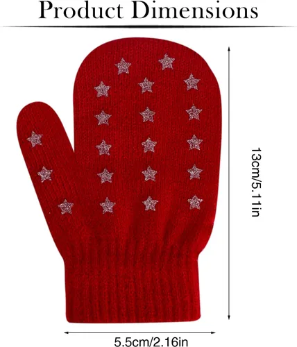 Miniatura 104 de ONESING 5 pares de guantes de invierno negros para bebés y niñas - Guantes cálidos para recién nacidos