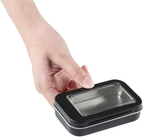 Miniatura 10 de Restaurantware RW Base - Recipientes rectangulares de lata de 4.5 onzas, 100 cajas de lata duraderas con tapas, tapas transparentes para ventana