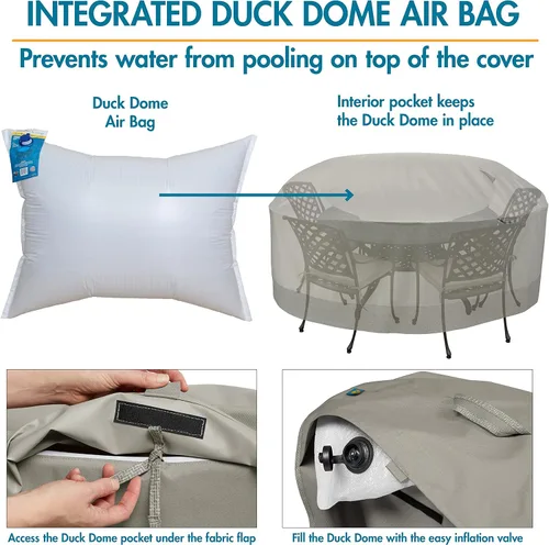 Miniatura 11 de DUCKCOVERS - Funda para mesa redonda y silla de fin de semana resistente al agua con cúpula de pato integrada, 106 x 32 pulgadas, Moon Rock, fundas