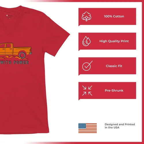 Miniatura 35 de Tee Hunt Camisetas gráficas y camisetas sin mangas para hombre Roll with Power Pickup Truck