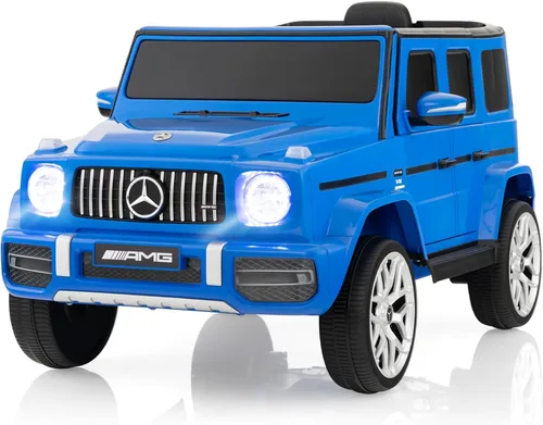 OLAKIDS Vehículo eléctrico conducible para niños de 12V, vehículo con licencia Mercedes Benz G63 con control remoto, puertas dobles abiertas, Azul