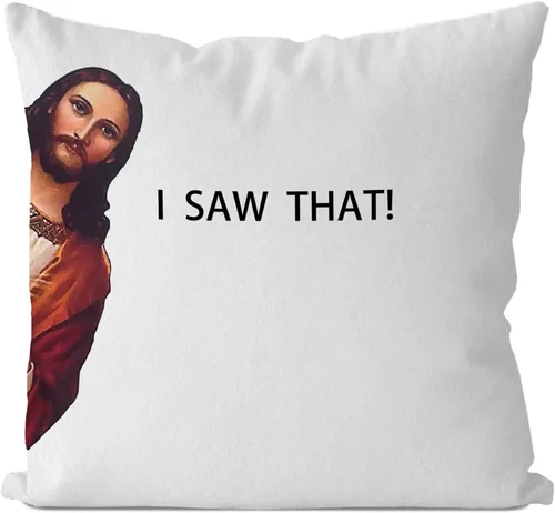 Miniatura 7 de IWXYI Funda de almohada divertida - Vi esa funda de almohada 18x18, funda de almohada decorativa con frases divertidas para decoración del hogar