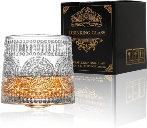 Miniatura 10 de Vaso de whisky, vaso de whisky antiguo de 10 onzas, caja de regalo para whisky escocés, bourbon y vodka, etc., perfecto para fiestas, bares