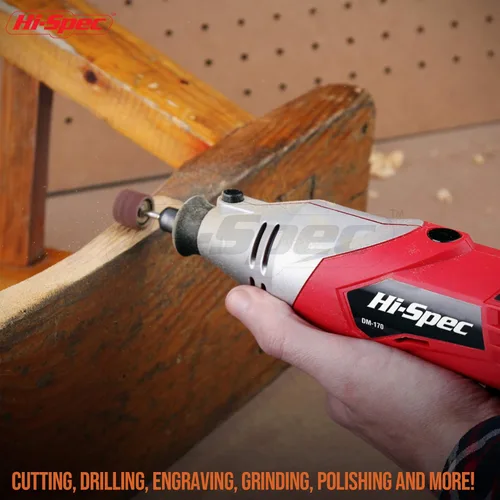 Miniatura 5 de Hi-Spec Juego de herramientas rotativas de 170 W 1.4 A con 121 piezas Dremel compatibles accesorios de brocas. Taladro, corte, recorta, muele