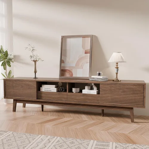 Miniatura 11 de TOLEAD Soporte para TV de 59", Soporte de Televisión Moderno de Mediados de Siglo para TV de 43/55/65 pulgadas, Consola de TV de Perfil Bajo
