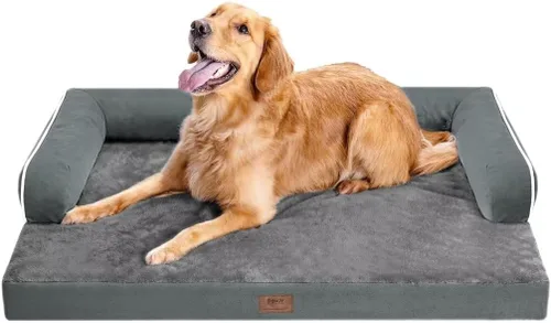 Miniatura 73 de Cama ortopédica impermeable para perros pequeños, cama para perros de tamaño mediano, cómoda cama para mascotas y gatos con lados, funda extraíble