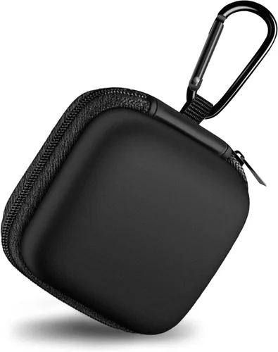 Estuche cuadrado para auriculares, bolsa de almacenamiento portátil de EVA, organizador de accesorios para teléfono celular con mosquetón para