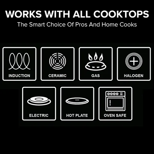 Miniatura 7 de Nuwave Juego de utensilios de cocina profesionales de acero inoxidable de 9 piezas, diseño anestable que ahorra espacio, triple capa resistente