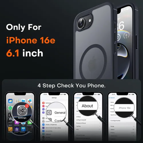 Miniatura 80 de TOCOL Funda para iPhone 11, compatible con Magsafe, protección completa de cámara, imanes integrados, protección contra caídas, funda translúcida