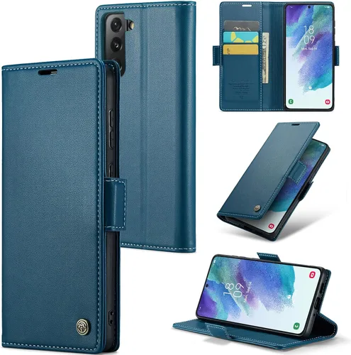 Miniatura 8 de Funda tipo cartera compatible con Samsung Galaxy S21 con tarjetero de bloqueo RFID, funda de piel con función atril para Samsung Galaxy S21 de 6.2