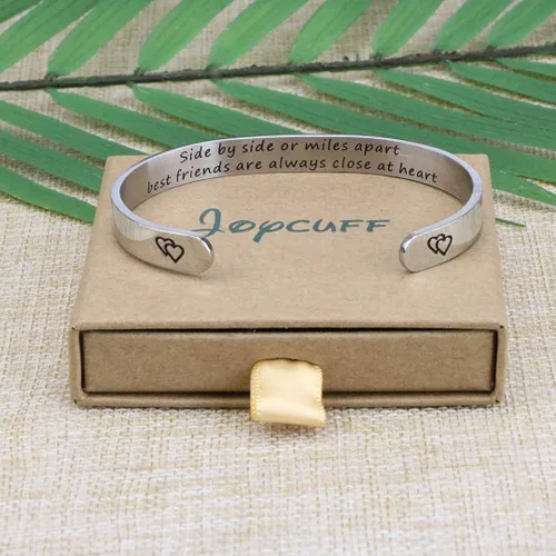 Miniatura 5 de JoycuFF - Pulseras de acero inoxidable para mujer con frase inspiradoramantra (en inglés) oculta, un regalo para mostrarle tu apoyo a tus amigos