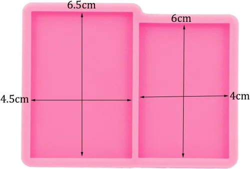 Miniatura 2 de Molde rectangular de silicona de resina para epoxi, agarre de teléfono, enchufe – Carrete de insignia con forma rectangular de bricolaje, dijes