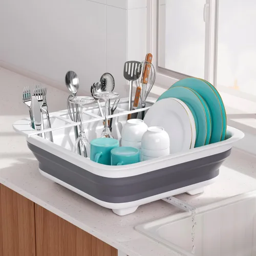 Escurridor plegable de platos para autocaravanas y cámpers, organizador portátil de vajilla para cocina y remolque de viaje