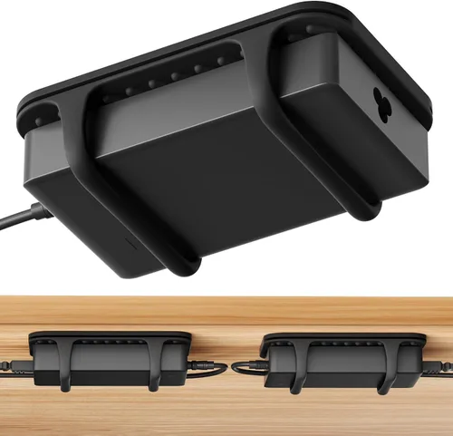 Miniatura 9 de ELETIUO Soporte universal de silicona para cargador de laptop, organizador de montaje de ladrillo de alimentación bajo el escritorio para ladrillos