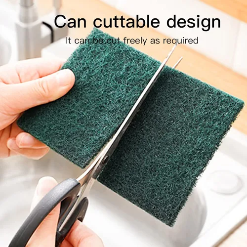 Miniatura 7 de Esponjas de limpieza pesadas antiarañazos, esponja de limpieza de platos, herramienta de limpieza reutilizable verde para el hogar, para cocina