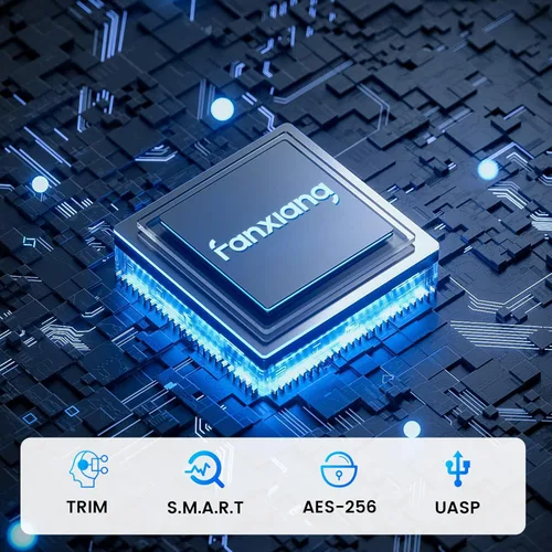 Miniatura 7 de fanxiang SSD portátil magnético de 500 GB, hasta 1050 MB/s USB 3.2 Gen2, unidad externa de estado sólido tipo C, almacenamiento robusto y confiable