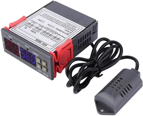 Miniatura 8 de 3028 Control de temperatura 12V/24V/110V/220V Pantalla digital Medidor de temperatura y humedad con sensor integrado (12V)