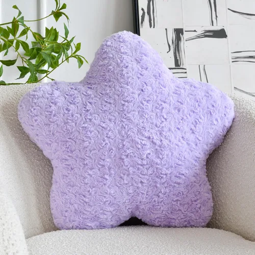 Miniatura 8 de Almohada de estrellas, almohada de felpa en forma de estrella de 14.9 pulgadas para sofá y cama, bonitas almohadas decorativas con piel sintética