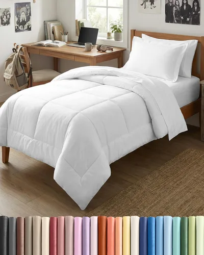 Juego de edredón individual – Juego de ropa de cama en una bolsa de 5 piezas tamaño Queen – Edredón alternativo al plumón, sábana encimera, sábana