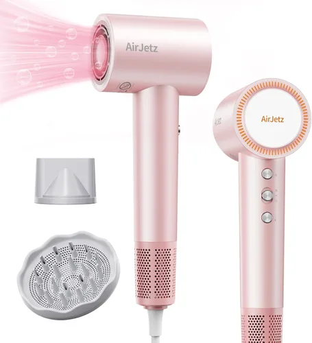 Miniatura 10 de Secador de pelo, 160,000 rpm, secador iónico de alta velocidad para secado rápido, secador de pelo ligero profesional con difusor, boquilla