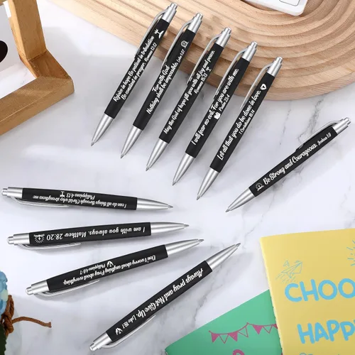 Miniatura 3 de Yeaqee 100 bolígrafos inspiradores de tinta metálica con cita motivacional para compañeros de trabajo, equipo de oficina, regalos de agradecimiento